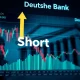 Charts depicting a downward trend for 10-year Treasury yields, illustrating Deutsche Bank's short recommendation.