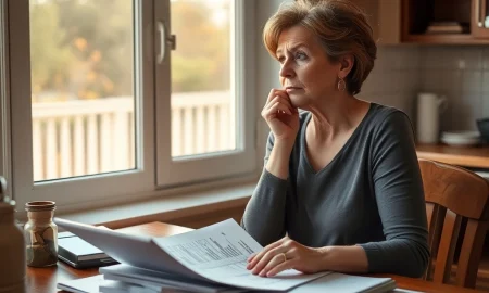 Woman making critical 401(k) withdrawal decision for home purchase after financial devastation