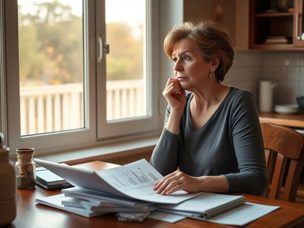 Woman making critical 401(k) withdrawal decision for home purchase after financial devastation