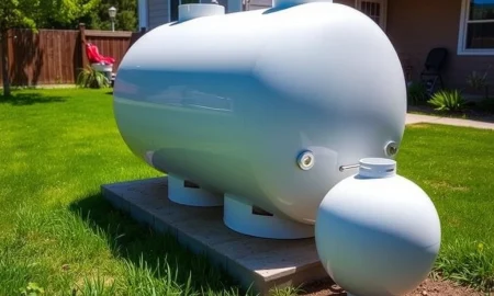 500 gallon propane tanks for sale installed at residential property providing reliable home heating