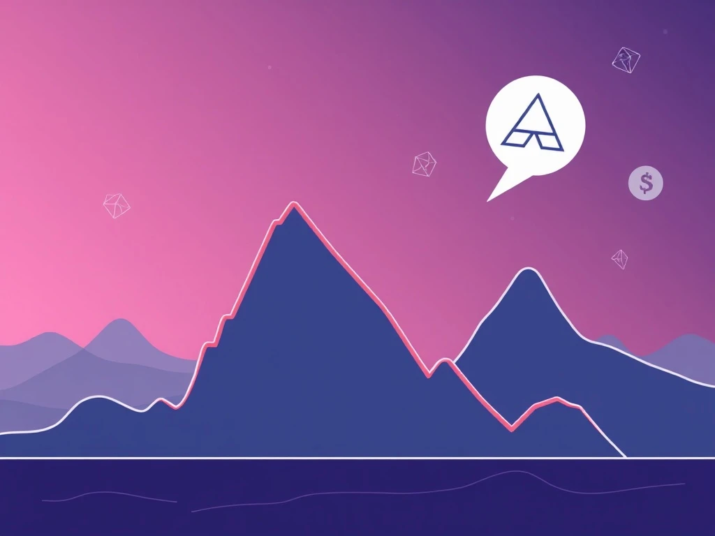 A chart showing a dramatic decline in Aave token price, symbolizing the market reaction to recent financial rumors.