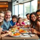 Adults enjoying economical kids meals with perfect portion sizes at restaurants
