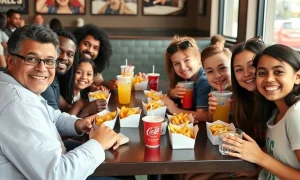 Adults enjoying kids meals for economical dining and perfect portion sizes