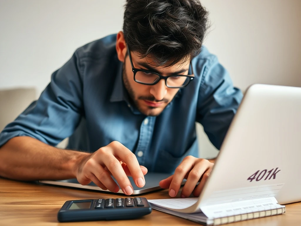 A 32-year-old person actively planning their aggressive 401k saving strategy to accelerate retirement growth.