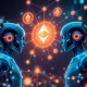 Depiction of AI agents leveraging Ethereum for autonomous, real-world crypto payments, highlighting the future of digital transactions.