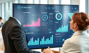 AI B2B lead generation dashboard showing real-time prospect analytics and conversion metrics