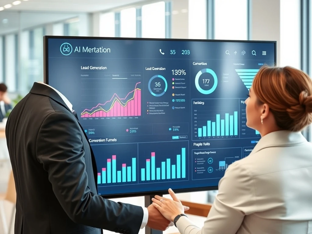 AI B2B lead generation dashboard showing real-time prospect analytics and conversion metrics