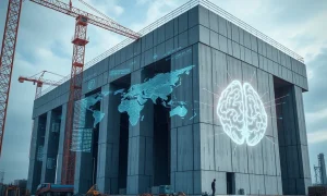 Visualizing AI in construction optimizing concrete pours with real-time data and predictive analytics for sustainable building.