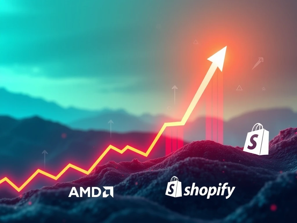 Charts showing rising stock prices, symbolizing strong AI Earnings and market optimism.