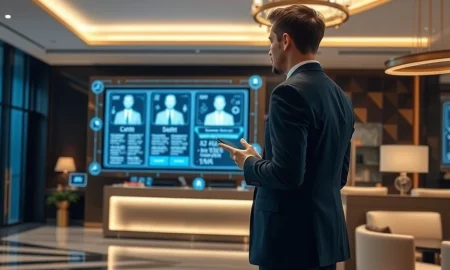 Lumara's AI hotel technology seamlessly integrating into a boutique hotel setting, empowering independent operations.