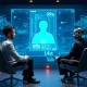 A digital representation of AI Interviewers assisting candidates in modern job interviews, symbolizing career preparation and technological advancement.