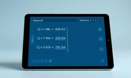 AI math solvers providing step-by-step solutions for complex mathematical problems on digital interface