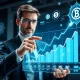 Veteran analyst presenting staggering AI spending prediction with growth charts and investment data visualization