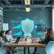 AI startup insurance protection shield safeguarding digital business assets and data security
