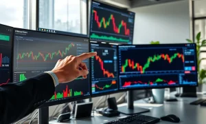 AI trading signals analysis on stock market dashboard with human oversight