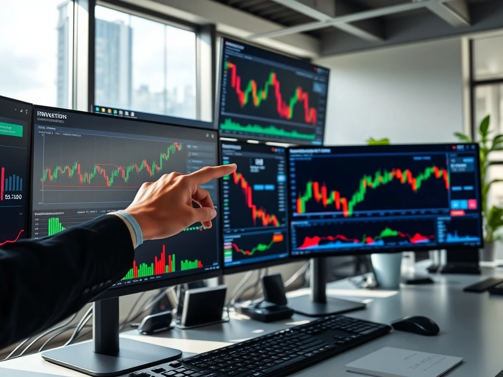 AI trading signals analysis on stock market dashboard with human oversight