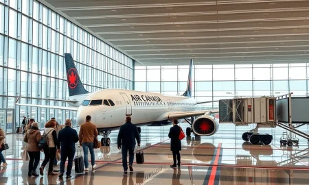 Air Canada refunds processing for delayed flight compensation at airport terminal