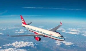 Airliner on final approach representing the end of longest US flight route cancellation