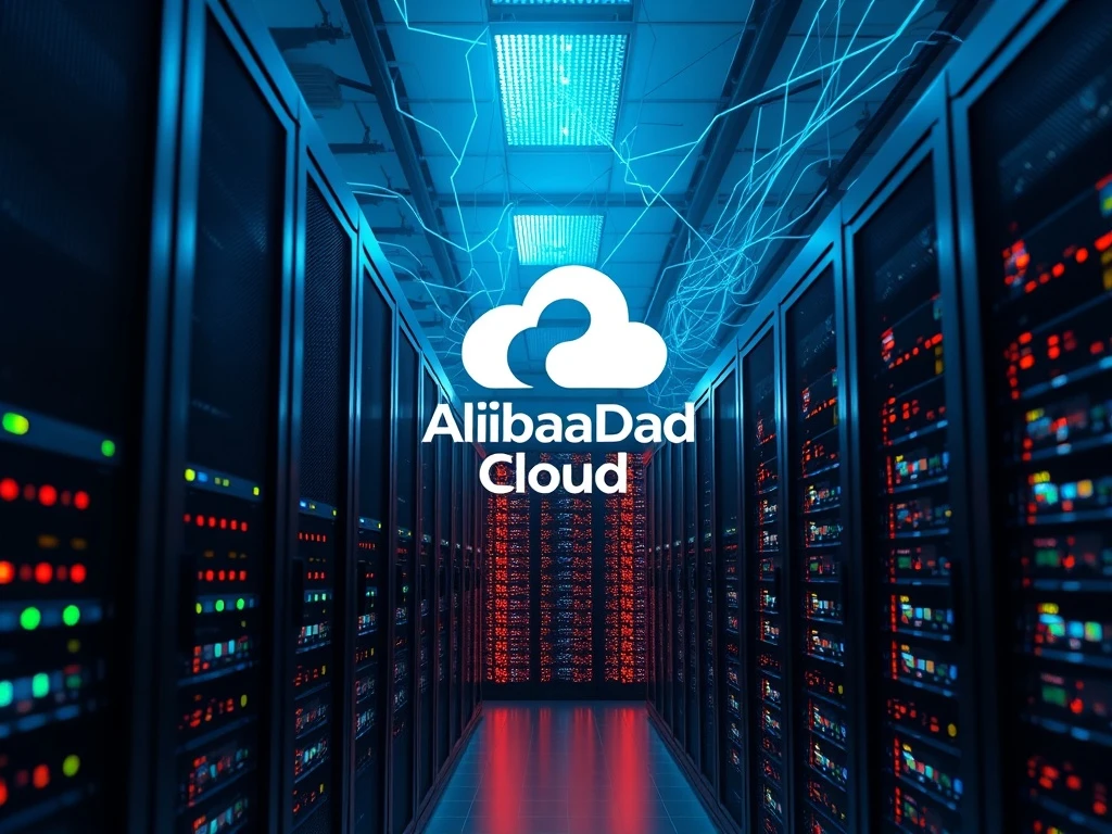 Alibaba cloud computing data center with advanced AI chip technology driving business growth