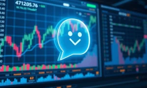 A digital interface illustrating how ChatGPT helps analyze data to predict altcoin pumps, showing charts and crypto symbols.