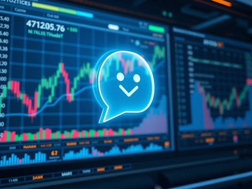 A digital interface illustrating how ChatGPT helps analyze data to predict altcoin pumps, showing charts and crypto symbols.