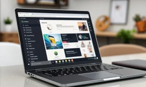An open **Amazon laptop** running Windows 11 Pro, showcasing its potential for efficient work and budget-friendly productivity for professionals.