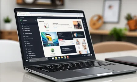 An open **Amazon laptop** running Windows 11 Pro, showcasing its potential for efficient work and budget-friendly productivity for professionals.