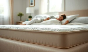 A person sleeping soundly on a bed, showcasing the enhanced comfort provided by an Amazon mattress pad, indicating a restful night's sleep.