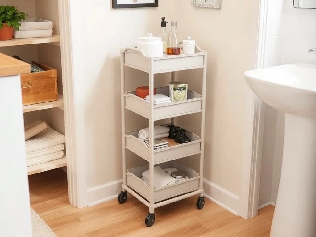 A compact Amazon storage cart with wheels, perfect for organizing items in small spaces, now available at a significant discount.