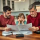American family struggling with overwhelming credit card debt and financial stress