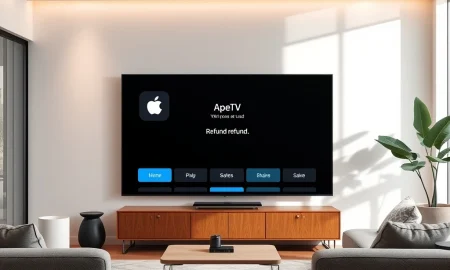 Apple TV refund notification screen showing compensation process for subscribers