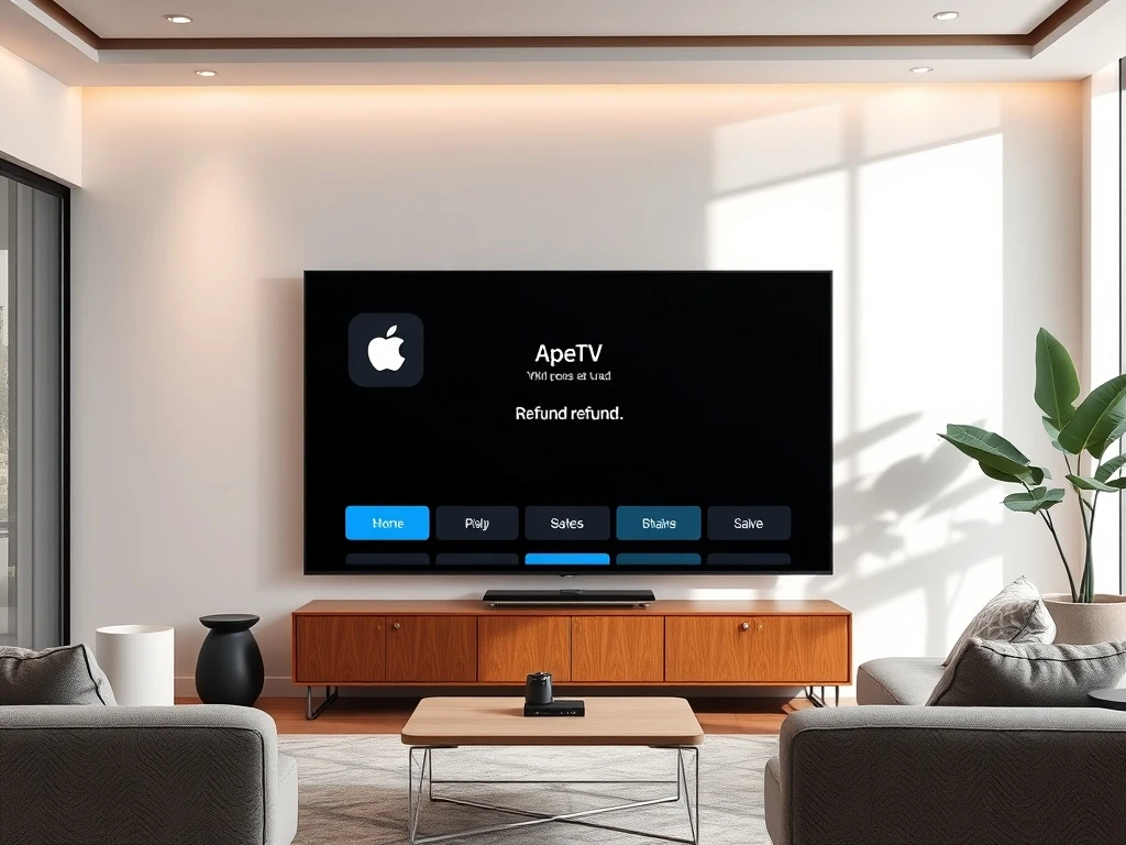Apple TV refund notification screen showing compensation process for subscribers