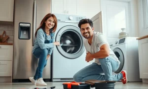 A homeowner successfully performing appliance repair, embodying the essential Appliance Repair Tips for DIY success.