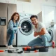 A homeowner successfully performing appliance repair, embodying the essential Appliance Repair Tips for DIY success.