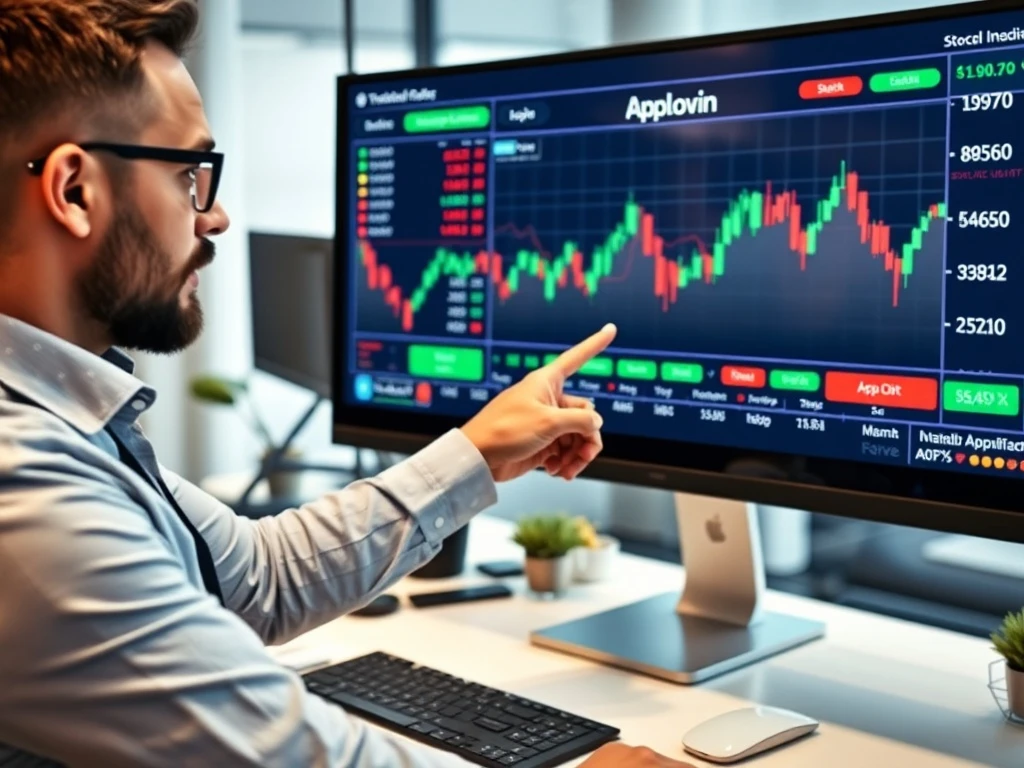 Financial analyst presenting surprising AppLovin stock forecast with bullish outlook