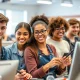 Young people actively participating in an **apprenticeship guarantee** program, learning practical skills to boost their future employment prospects.