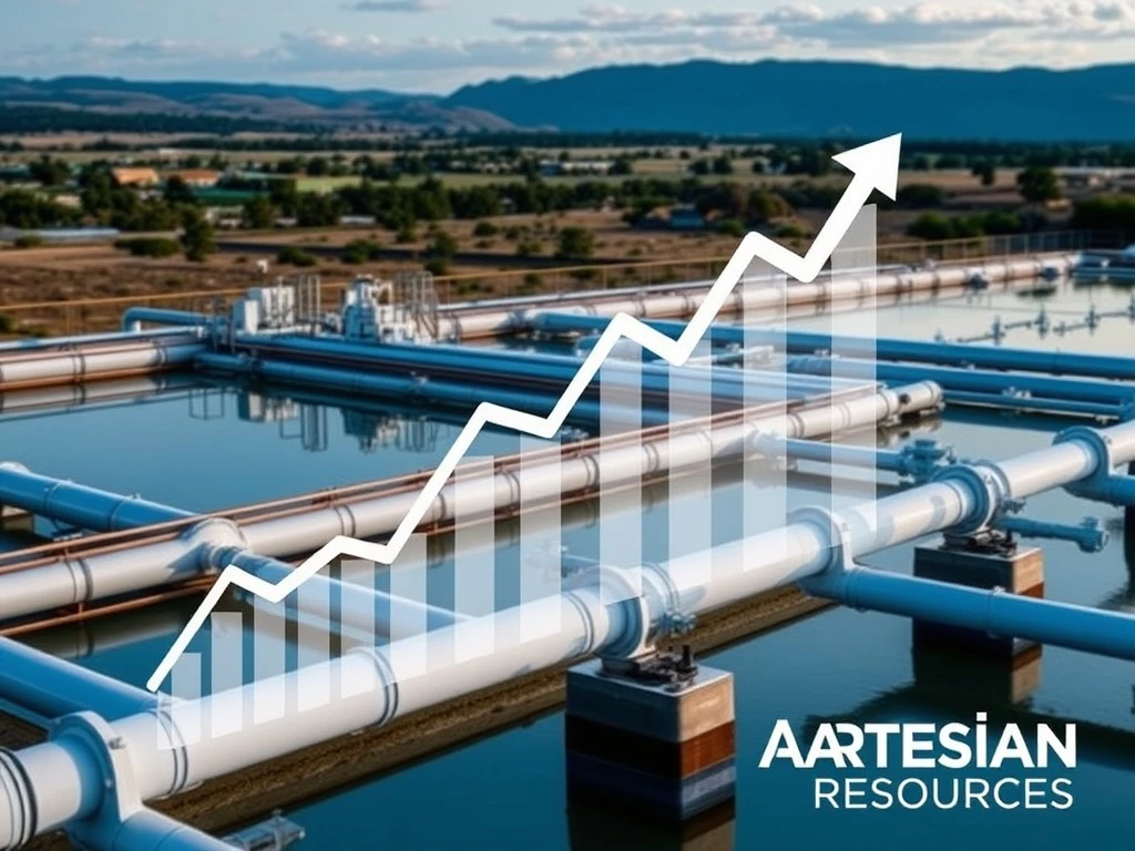 Artesian Resources' financial report showing growth and infrastructure investment in water and wastewater services.