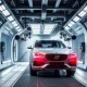 Modern automated car wash systems cleaning vehicle with advanced technology