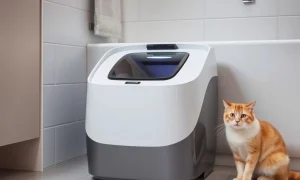 Well-maintained automatic litter box providing clean and convenient solution for cat owners
