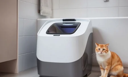 Well-maintained automatic litter box providing clean and convenient solution for cat owners