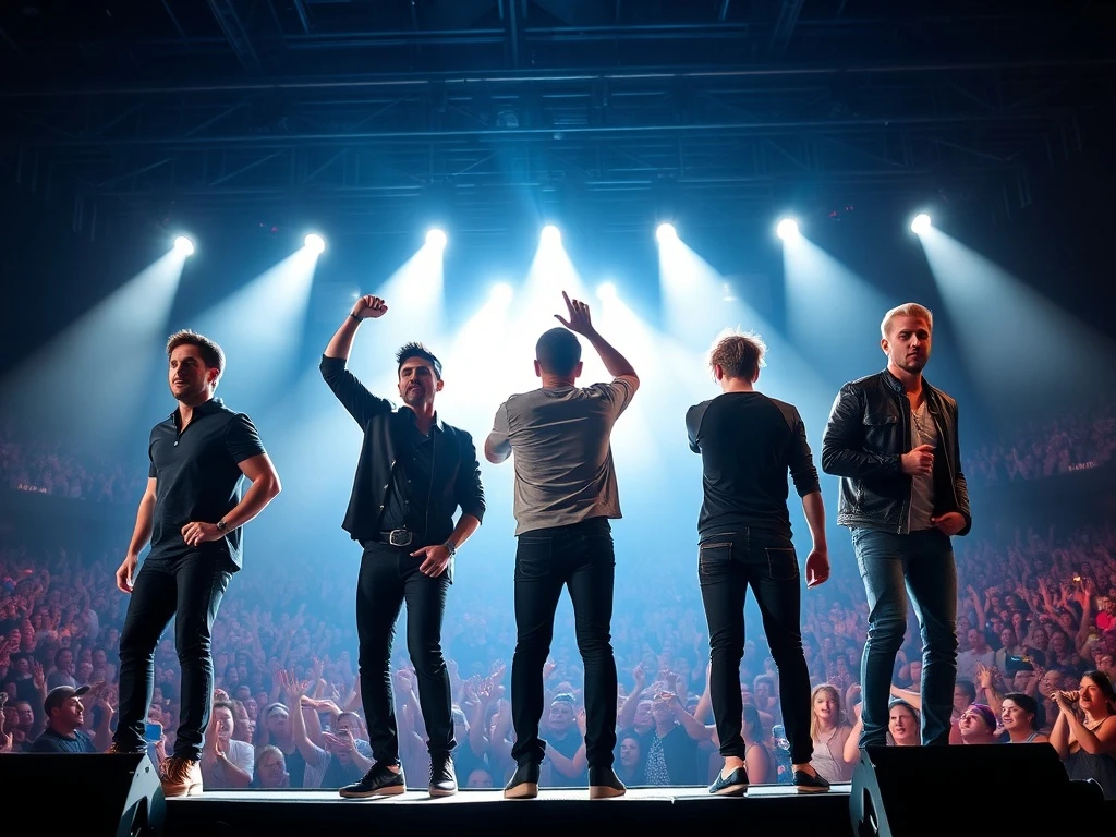 The Backstreet Boys performing live on stage, showcasing their enduring career and significant Backstreet Boys net worth.
