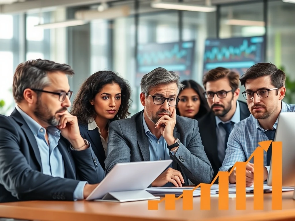 Fund managers analyzing the latest Bank of America Survey results, reflecting shifts in market sentiment.