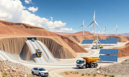 Mining operations extracting battery metals like lithium, symbolizing their critical role in powering a sustainable energy future.