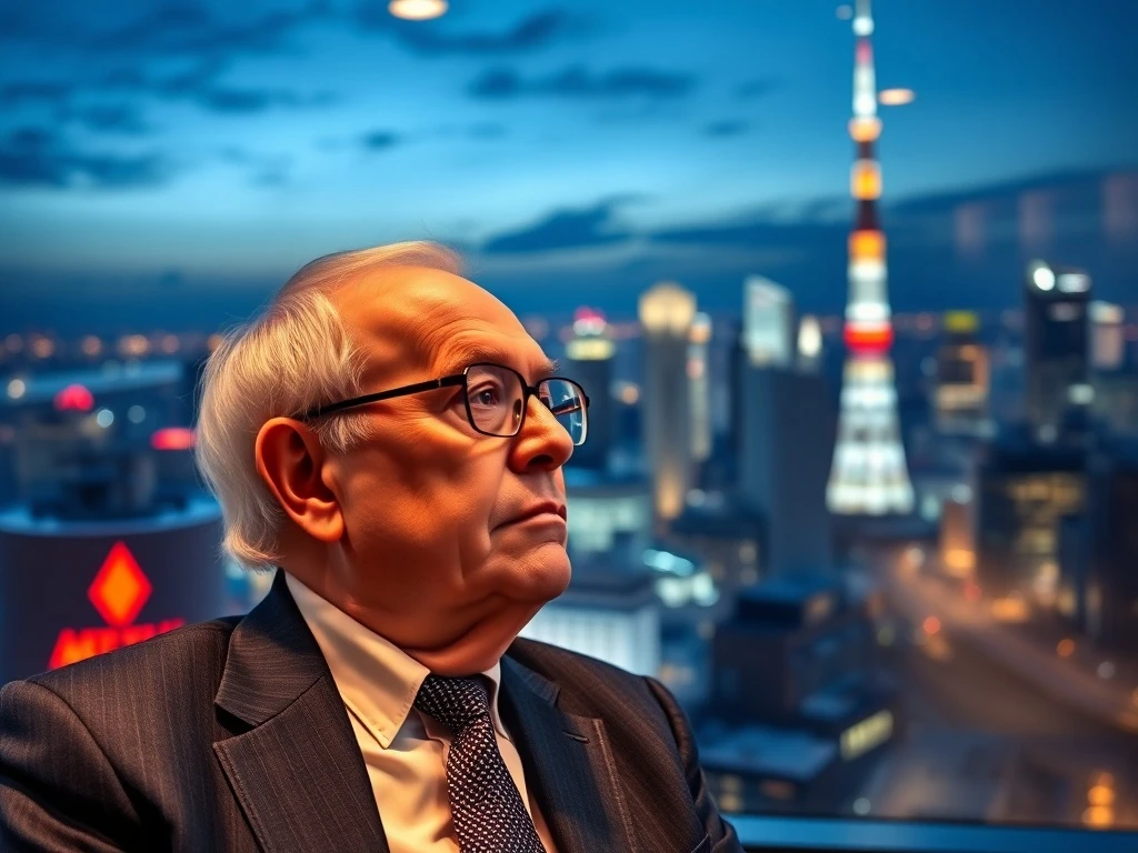 Warren Buffett analyzing Berkshire Hathaway Japan investment opportunities with Japanese business leaders