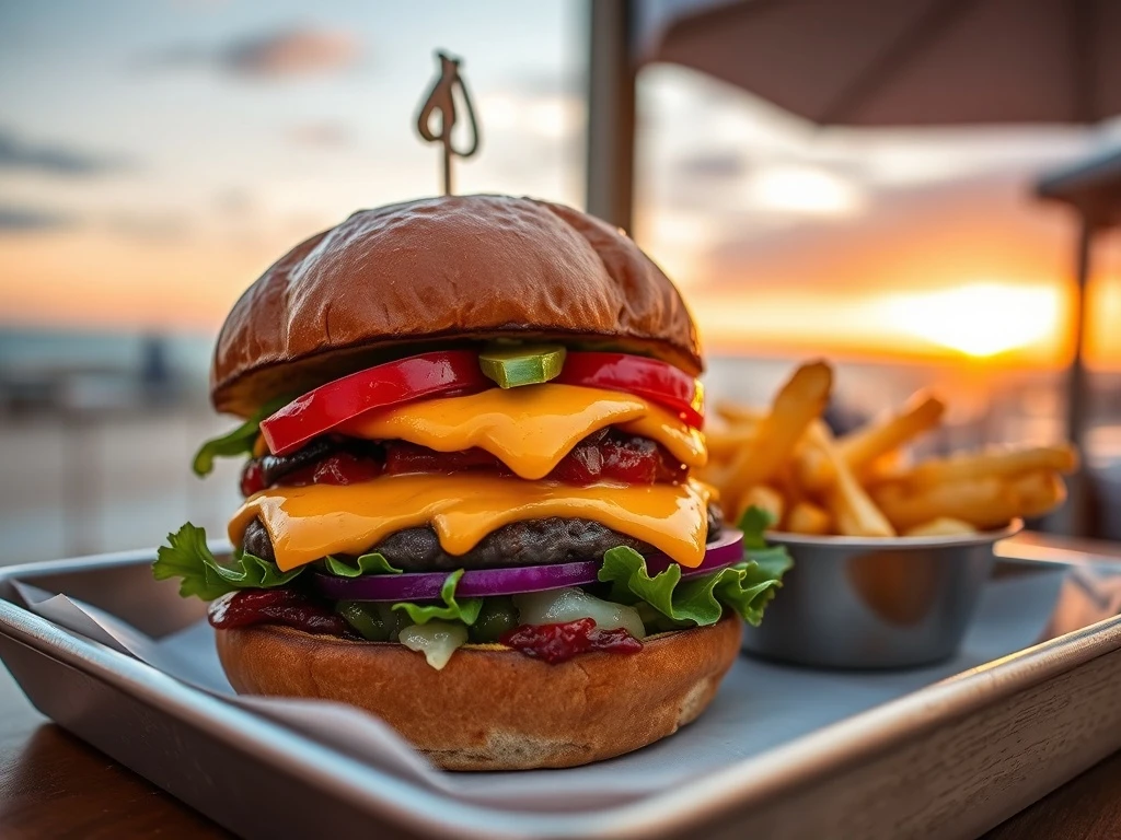 A mouth-watering Jack's Burgers smash burger, recognized as the Best Burger in Suffolk, served with fries.