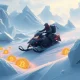 An explorer discovering the Best Crypto Coin in a hidden, icy landscape, symbolizing significant investment potential.