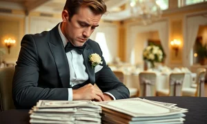 Best man wedding costs illustrated through financial stress and wedding preparation documents