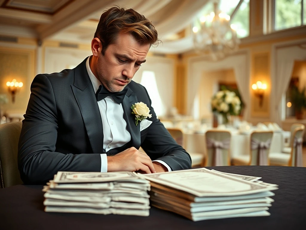 Best man wedding costs illustrated through financial stress and wedding preparation documents