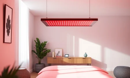 Best red light therapy devices for home use under $600 showing professional panel treatment