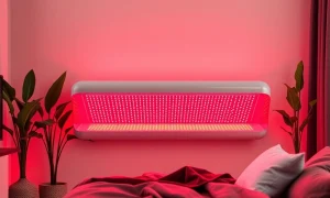 Modern red light therapy panel for home wellness treatment and recovery